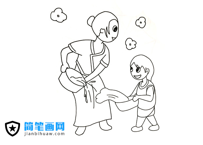 泼水节大家在一起快乐的泼水的简笔画图片
