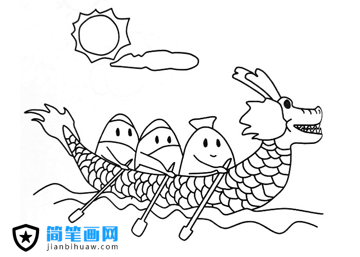 划龙舟的简笔画图片