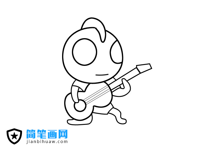 小奥特曼弹吉它简笔画图片