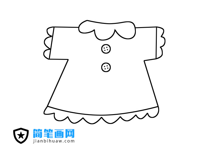 小女生衣服简笔画的绘画步骤