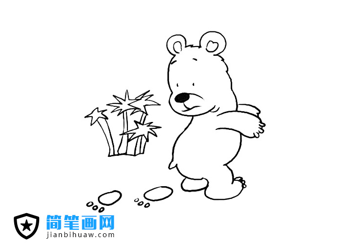 小熊的脚印简笔画图片