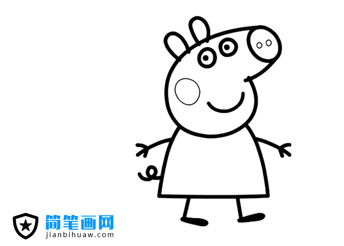 可爱的卡通形象小猪佩奇简笔画图片
