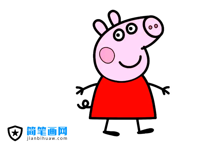 可爱的卡通形象小猪佩奇简笔画图片