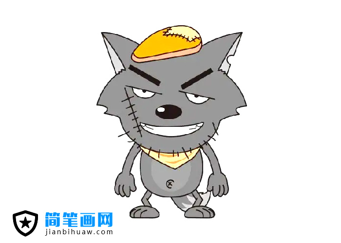 《喜羊羊与灰太狼》中灰太狼简笔画图片