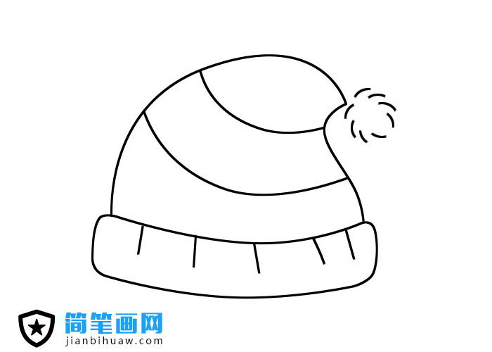 毛绒帽子简笔画的画法步骤