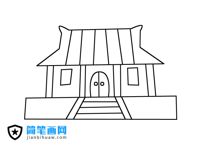 古代建筑简笔画图片