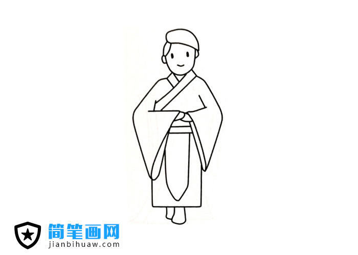 穿着古代装束的人简笔画图片