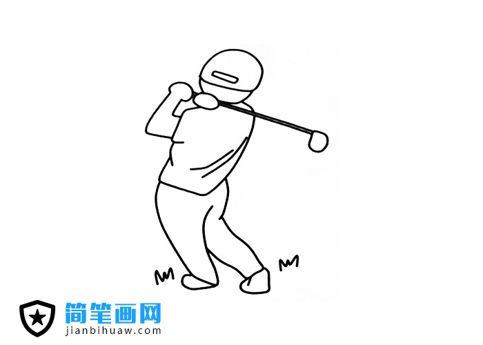打高尔夫球的人简笔画图片
