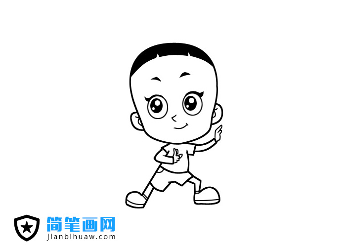 大头儿子简笔画图片