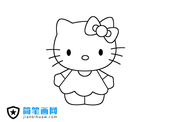 可爱Hello Kitty猫简笔画图片