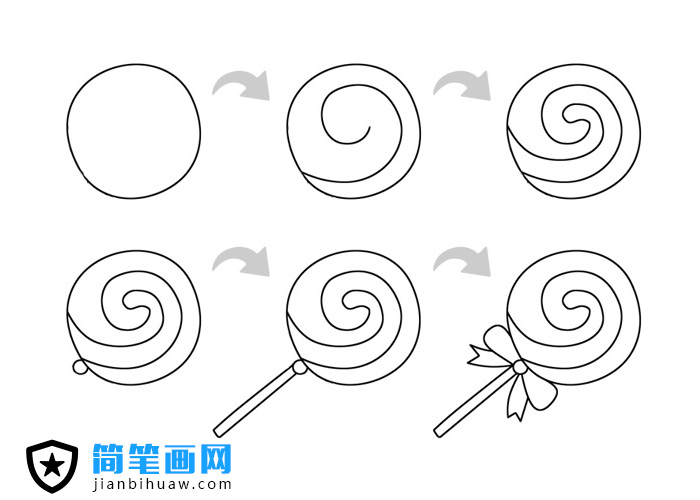 棒棒糖简笔画步骤
