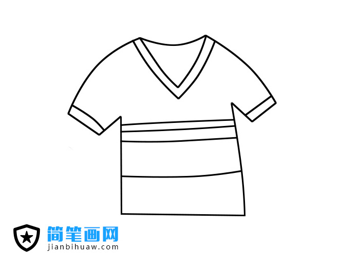短袖T恤简笔画步骤图片
