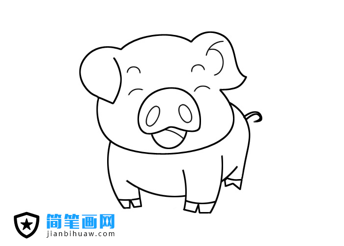 可爱小肥猪简笔画图片