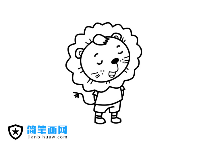 笔画有点小多的狮子简笔画包含步骤