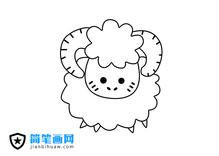 公绵羊可爱简笔画图片