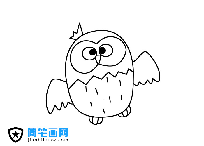 教你猫头鹰简笔画步骤分解图片
