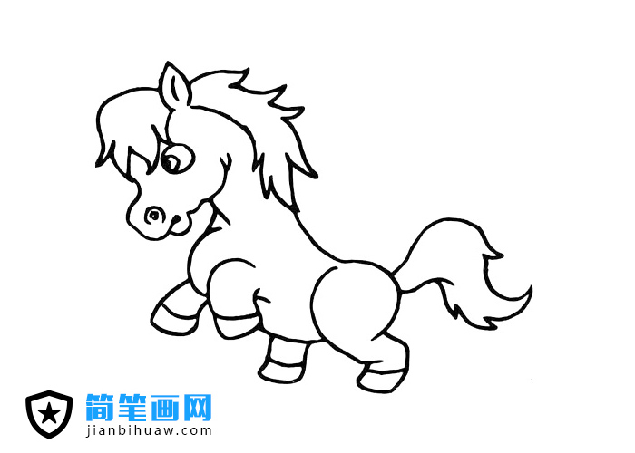 跳跃的小马简笔画图片