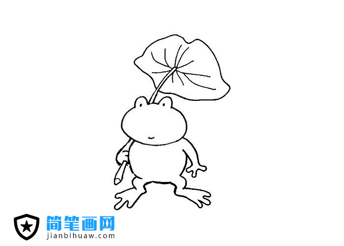 小青蛙扛荷叶简笔画图片