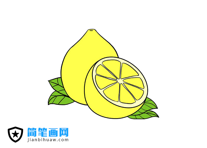 柠檬简笔画上色图片