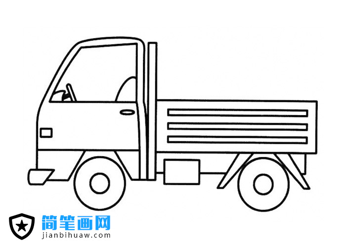 小型货车简笔画图片含上色