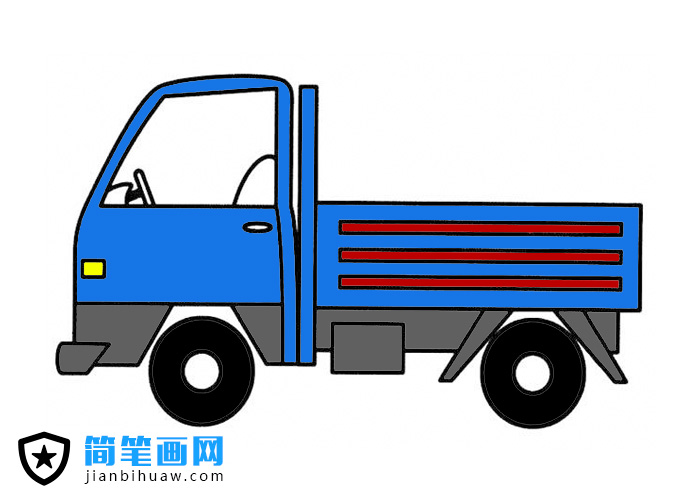 小型货车简笔画图片含上色