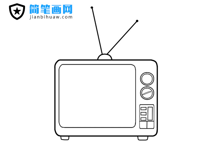 电视机简笔画图片含上色