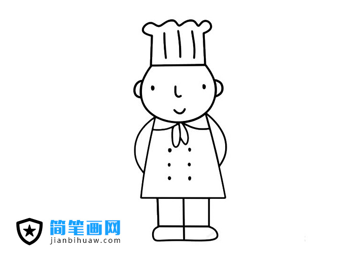 酒店星级大厨简笔画图片含上色