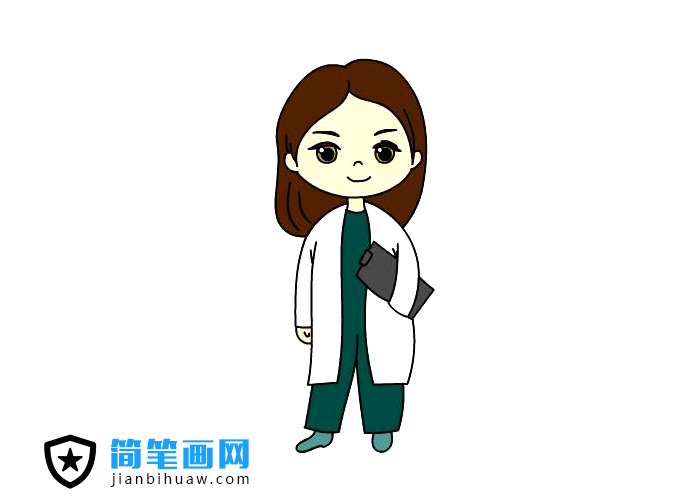 妇产科女医生简笔画图片含上色