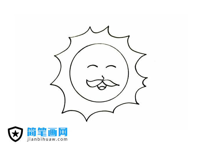 太阳公公简笔画含上色