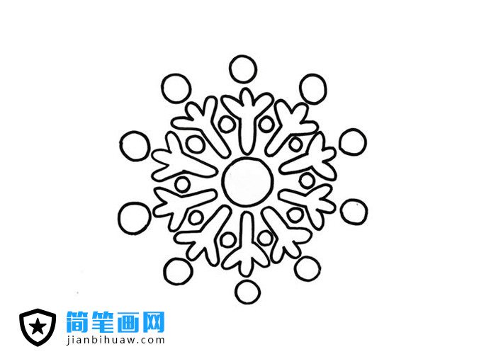 雪花简笔画图片含上色