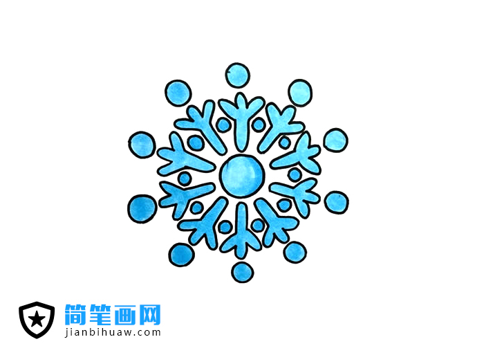 雪花简笔画图片含上色