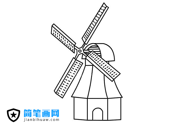 荷兰风车简笔画图片