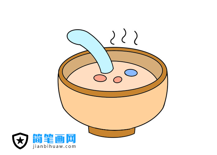 一碗粥简笔画图片含上色