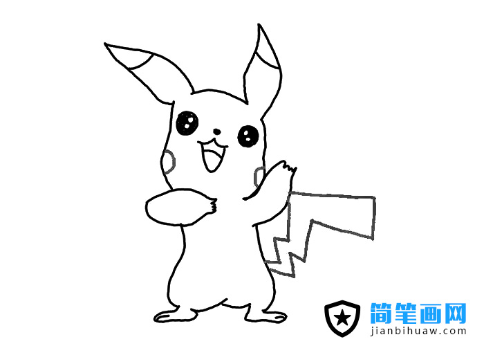 皮卡丘简笔画图片含上色