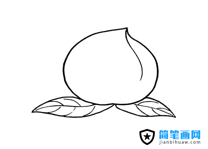 一只大寿桃简笔画图片