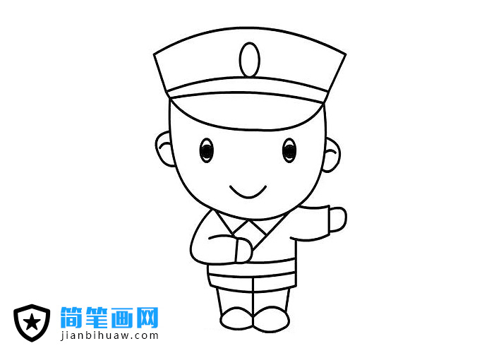 指挥交通的交警简笔画图片