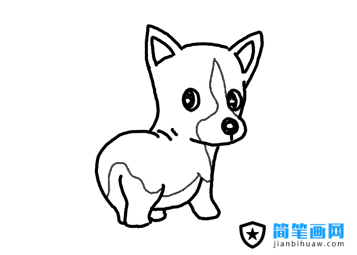 可爱小狗狗简笔画图片含上色
