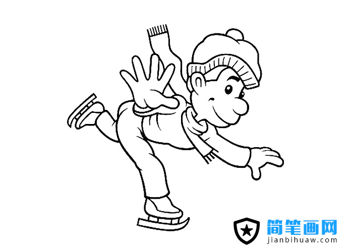 滑冰的简笔画图片