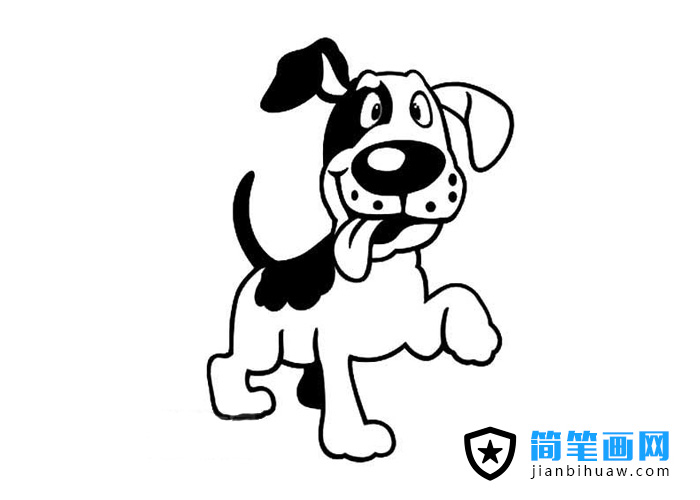 可爱的卡通狗狗的简笔画图片