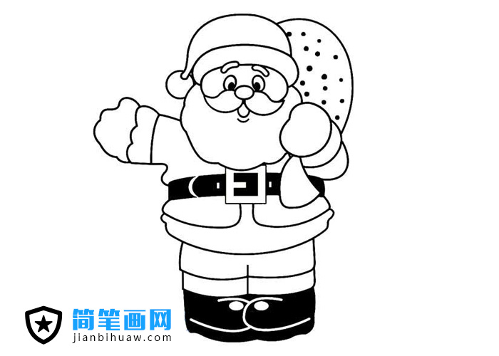 圣诞老人送礼物的简笔画图片