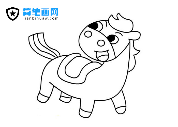 简单可爱的小马简笔画图片