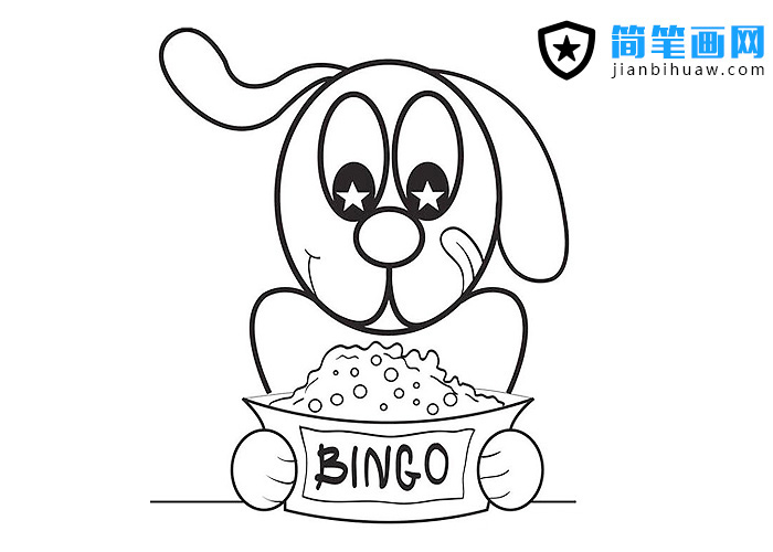 一只贪吃的小狗简笔画图片