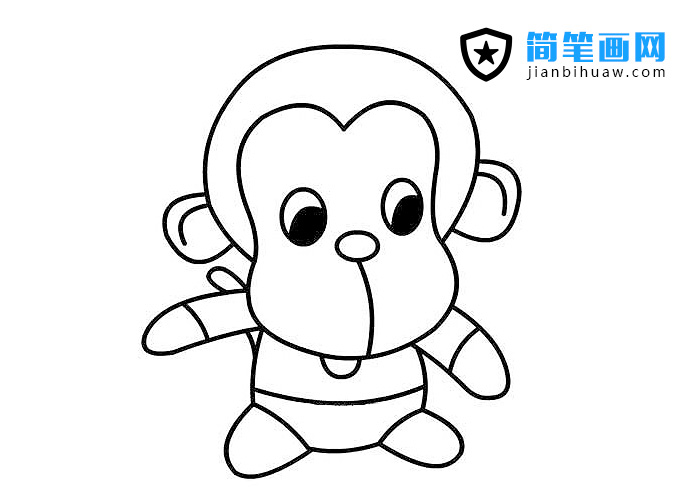 可爱小猴子简笔画图片