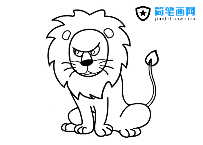 一只凶猛的狮子简笔画图片