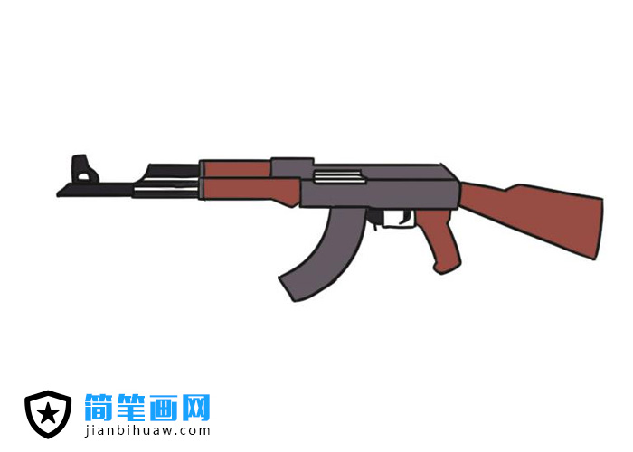 吃鸡枪AK47突击步枪简笔画图片