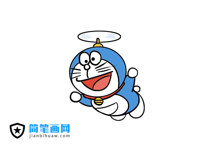 哆啦A梦飞行的机器猫简笔画图片