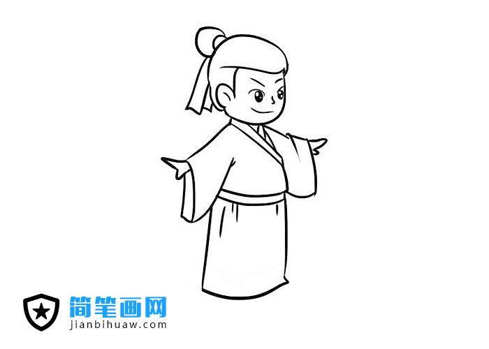 身着古装的人物简笔画图片