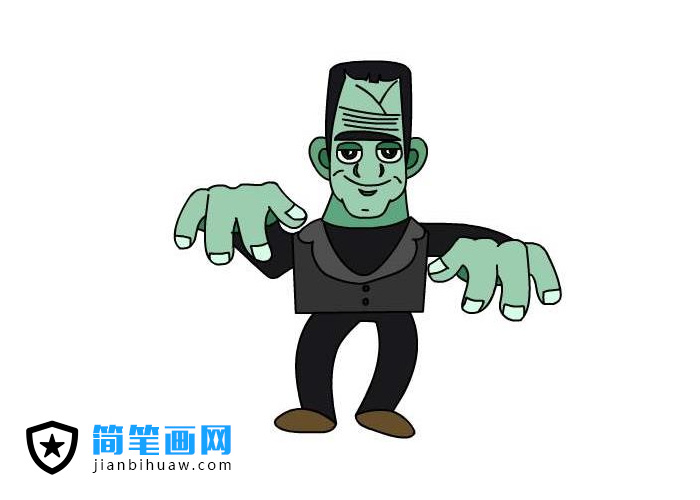 万圣节科技怪人简笔画图片