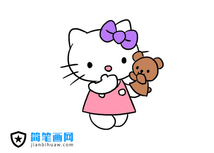 Hello Kitty简笔画KT猫简笔画图片彩色