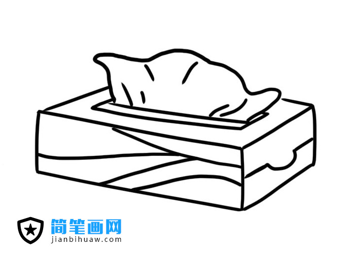 抽纸盒子简笔画图片含上色